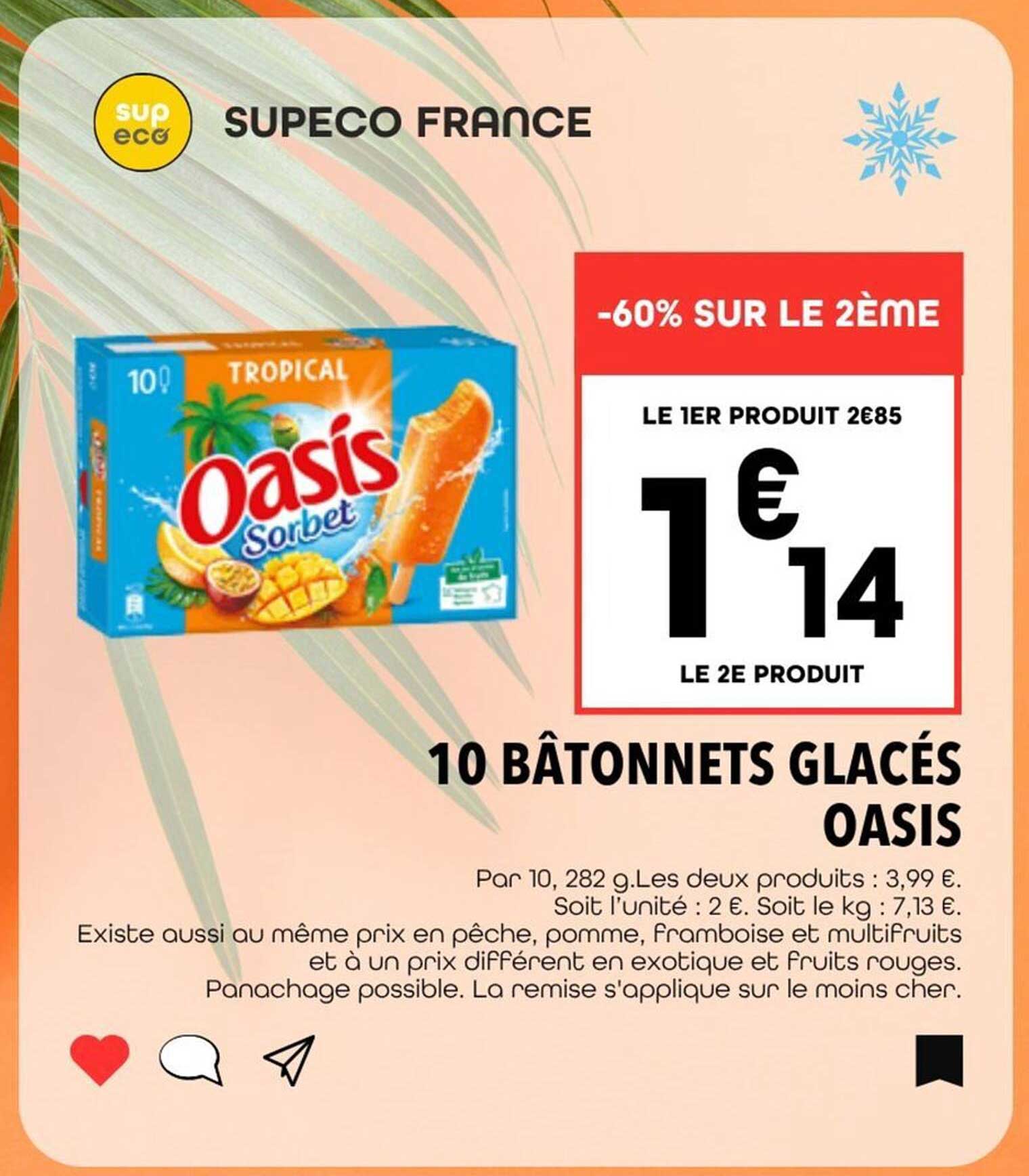 10 BÂTONNETS GLACÉS OASIS
