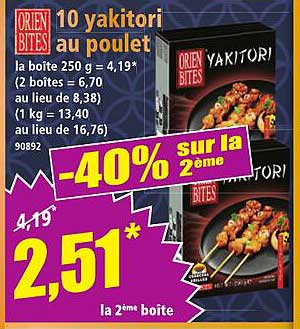 10 yakitori au poulet