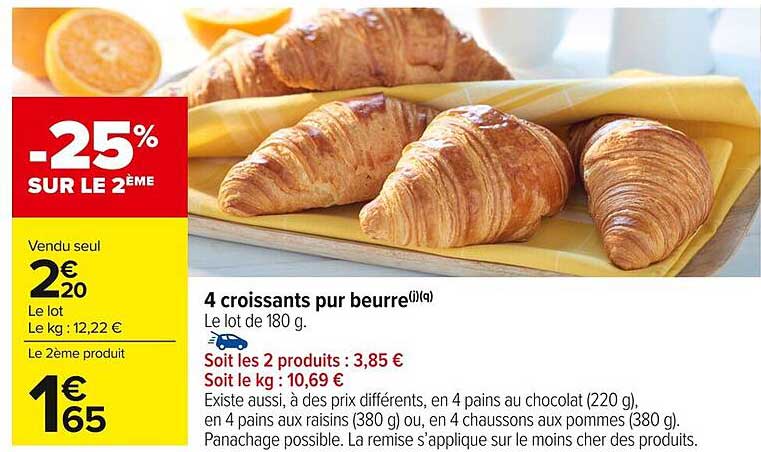 4 croissants pur beurre