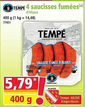 4 saucisses fumées d'Alsace