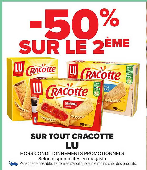 -50% SUR LE 2ÈME SUR TOUT CRACOTTE LU
