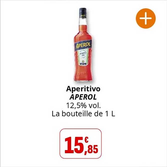 Aperitivo APEROL 12,5% vol. La bouteille de 1 L