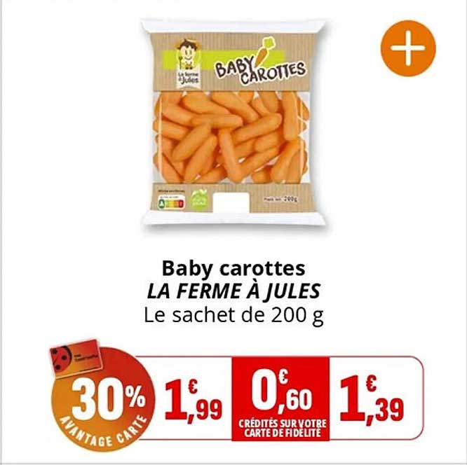 Baby carottes LA FERME À JULES Le sachet de 200 g