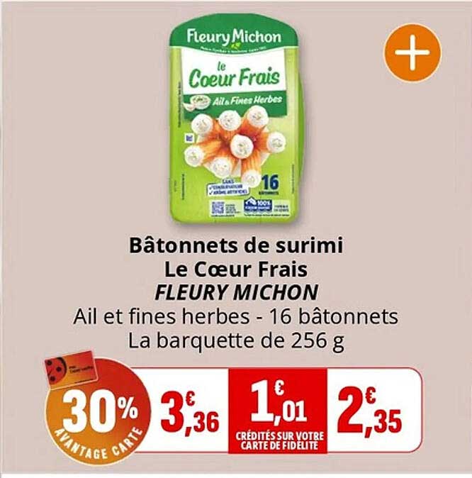 Bâtonnets de surimi Le Cœur Frais FLEURY MICHON