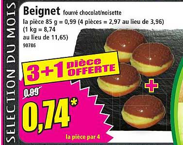 Beignet fourré chocolat/noisette