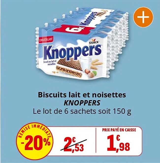 Biscuits lait et noisettes KNOPPERS