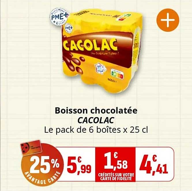 Boisson chocolatée CACOLAC