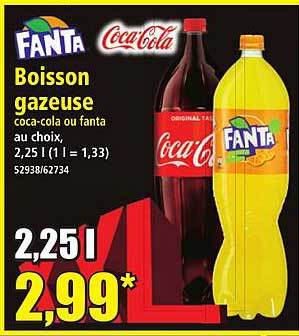 Boisson gazeuse coca-cola ou fanta au choix