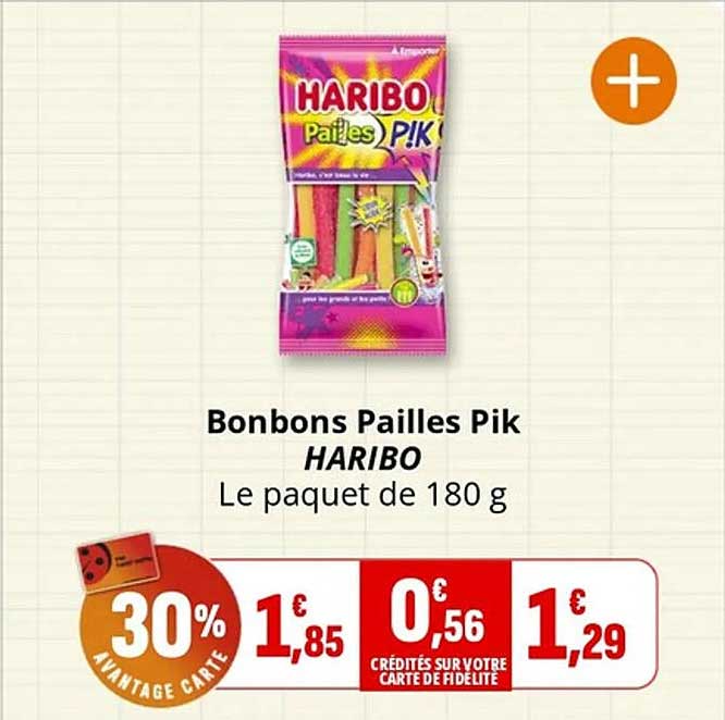 Bonbons Pailles Pik HARIBO Le paquet de 180 g