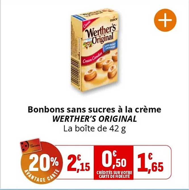 Bonbons sans sucres à la crème WERTHER’S ORIGINAL