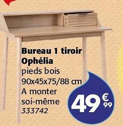 Bureau 1 tiroir Ophélia