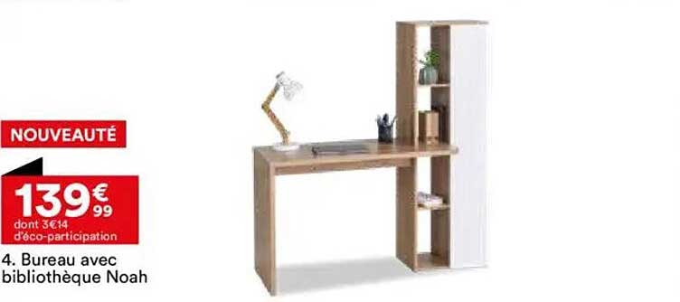 Bureau avec bibliothèque Noah