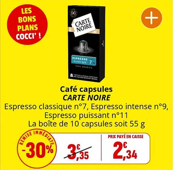Café capsules CARTE NOIRE