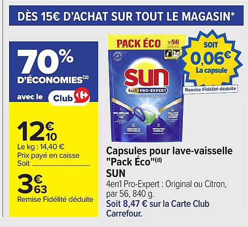 Capsules pour lave-vaisselle "Pack Éco" SUN