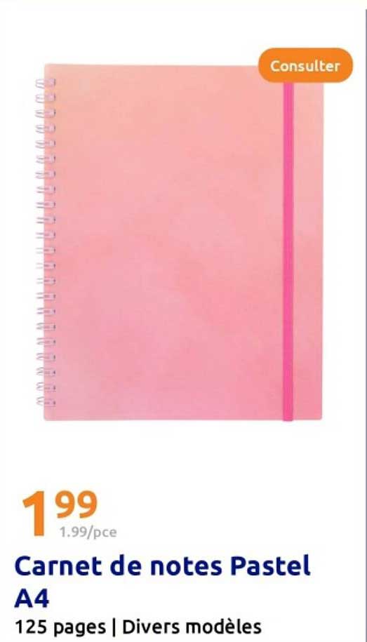 Carnet de notes Pastel A4
