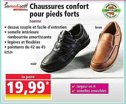 Chaussures confort pour pieds forts