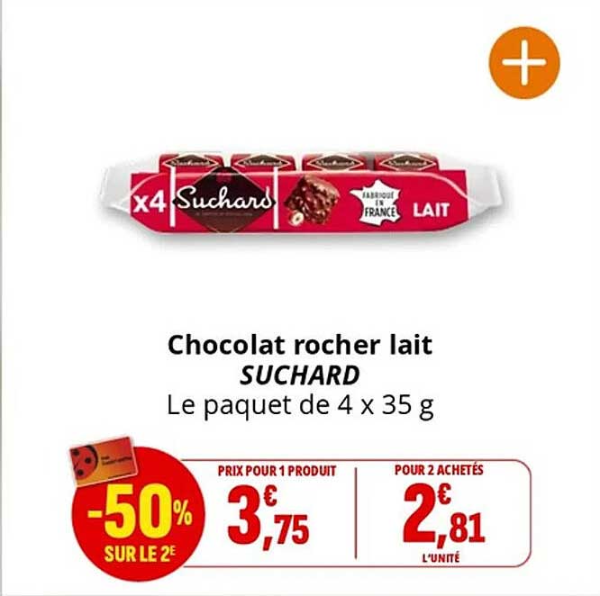 Chocolat rocher lait SUCHARD