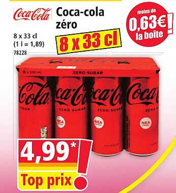 Coca-cola zéro 8 x 33 cl