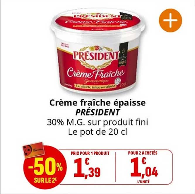 Crème fraîche épaisse PRÉSIDENT