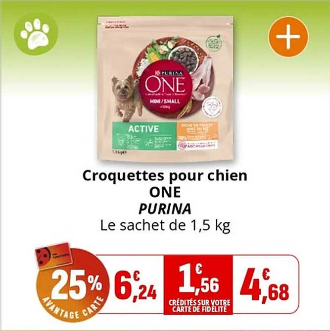 Croquettes pour chien ONE PURINA Le sachet de 1,5 kg