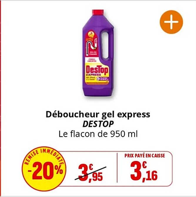 Déboucheur gel express DESTOP Le flacon de 950 ml