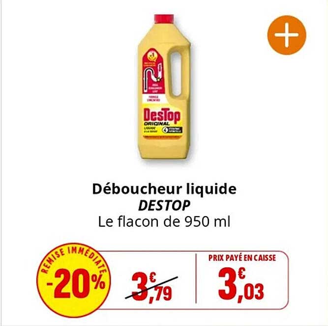 Déboucheur liquide DESTOP Le flacon de 950 ml