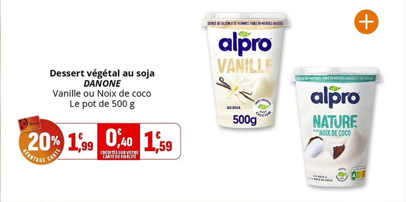 Dessert végétal au soja DANONE