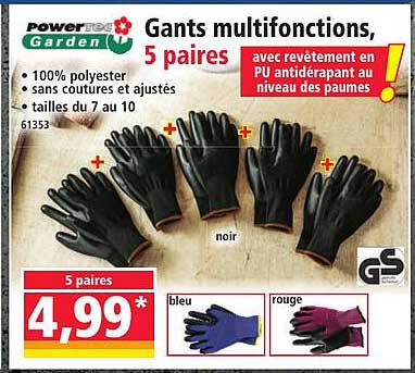 Gants multifonctions, 5 paires