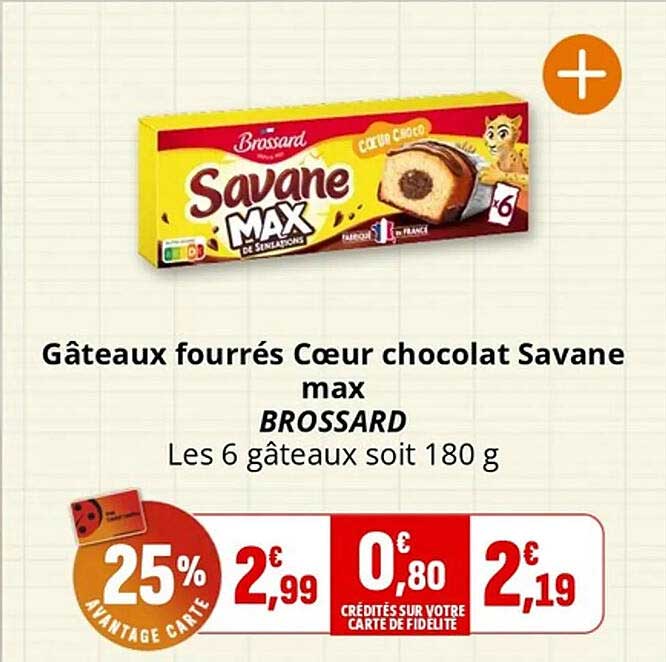 Gâteaux fourrés Cœur chocolat Savane max