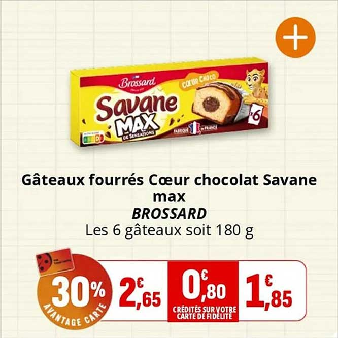 Gâteaux fourrés Cœur chocolat Savane max