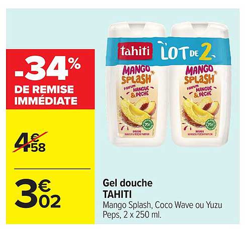 Gel douche TAHITI - Lot de 2
