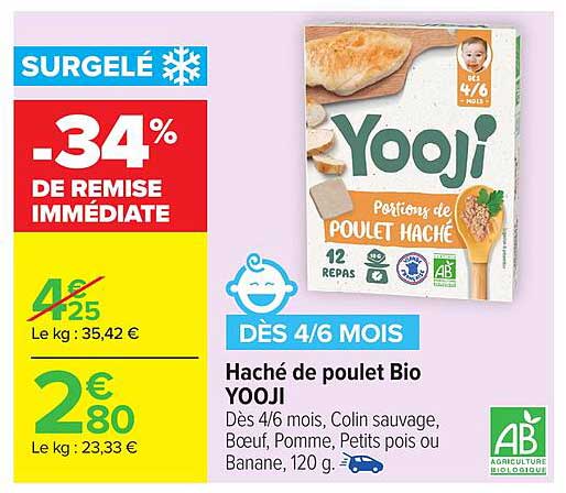 Haché de poulet Bio YOOJI