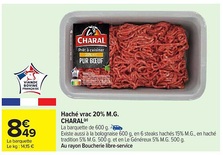 Haché vrac 20% M.G. CHARAL