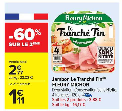 Jambon Le Tranché Fin(n) FLEURY MICHON