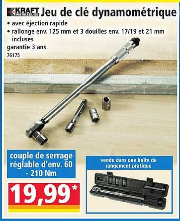 Jeu de clé dynamométrique