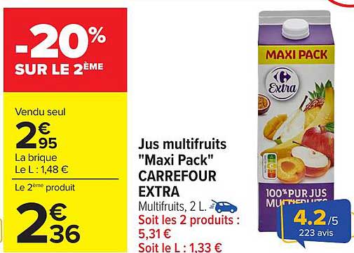 Jus multifruits "Maxi Pack" CARREFOUR EXTRA
