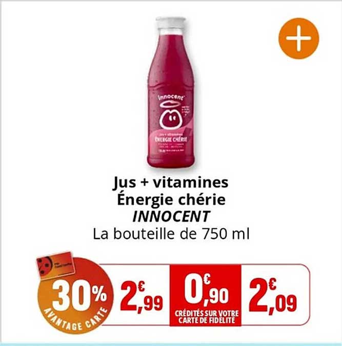 Jus + vitamines Énergie chérie INNOCENT La bouteille de 750 ml