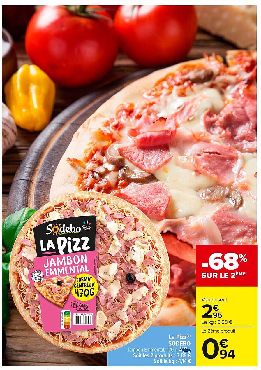 La Pizz' Jambon Emmental 470 g