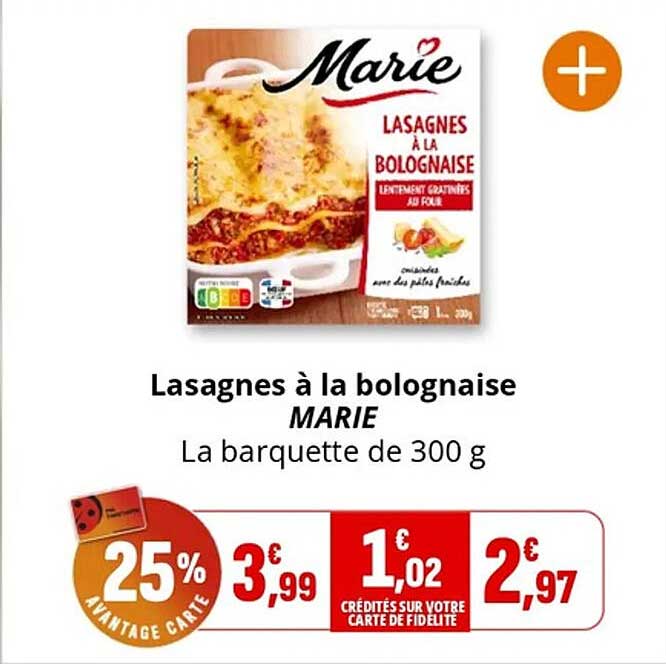 Lasagnes à la bolognaise MARIE