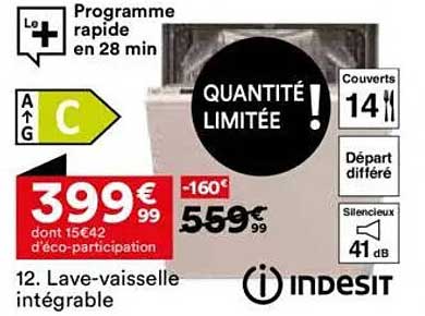 Lave-vaisselle intégrable Indesit