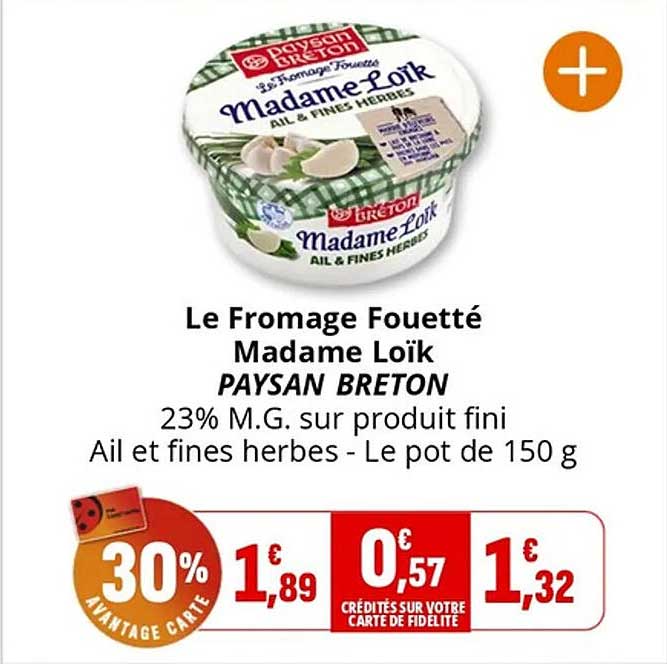 Le Fromage Fouetté Madame Loïk PAYSAN BRETON