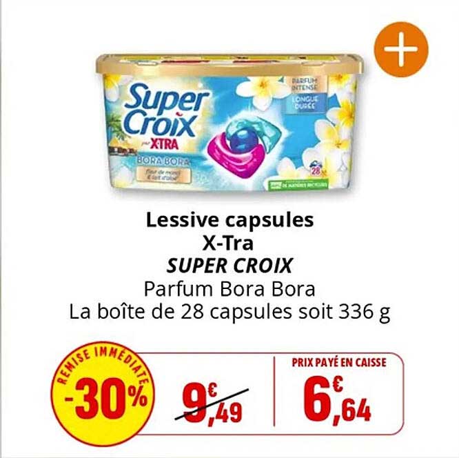 Lessive capsules X-Tra SUPER CROIX Parfum Bora Bora