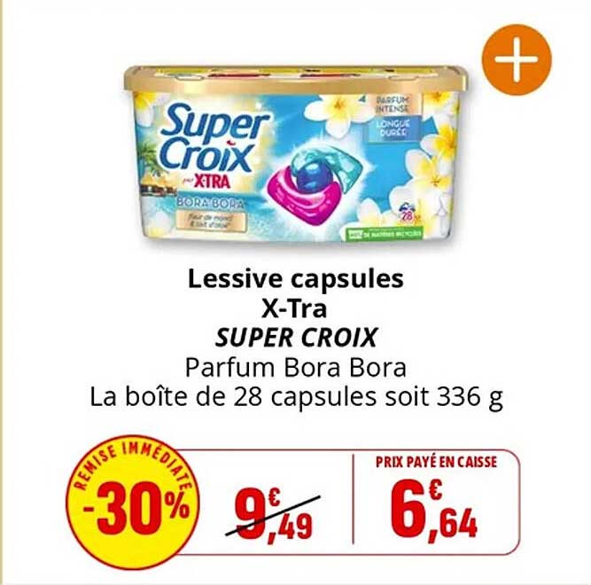 Lessive capsules X-Tra SUPER CROIX Parfum Bora Bora