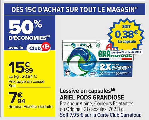 Lessive en capsules ARIEL PODS GRANDIOSE