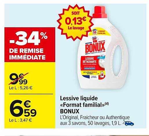 Lessive liquide «Format familial»(d) BONUX