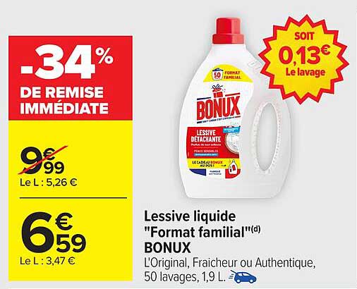 Lessive liquide "Format familial"(d) BONUX