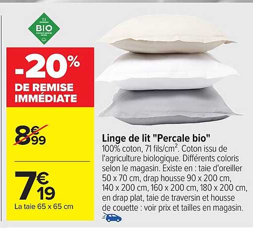 Linge de lit 'Percale bio'