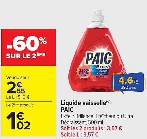 Liquide vaisselle(d) PAIC