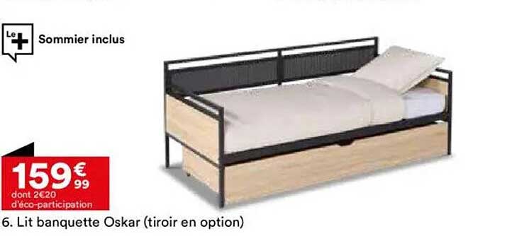 Lit banquette Oskar (tiroir en option)