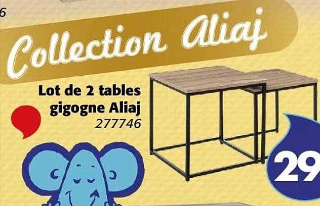 Lot de 2 tables gigogne Aliaj